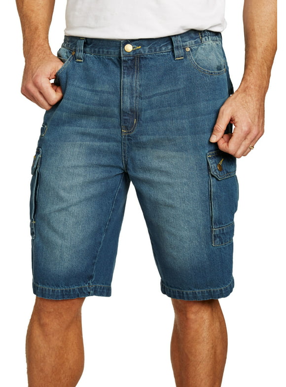 Mens Kam Big Tall Size Stretch Stretchable Denim Jeans Cargo Shorts Bottoms